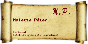 Maletta Péter névjegykártya