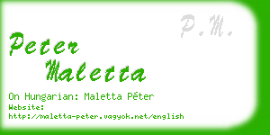 peter maletta business card